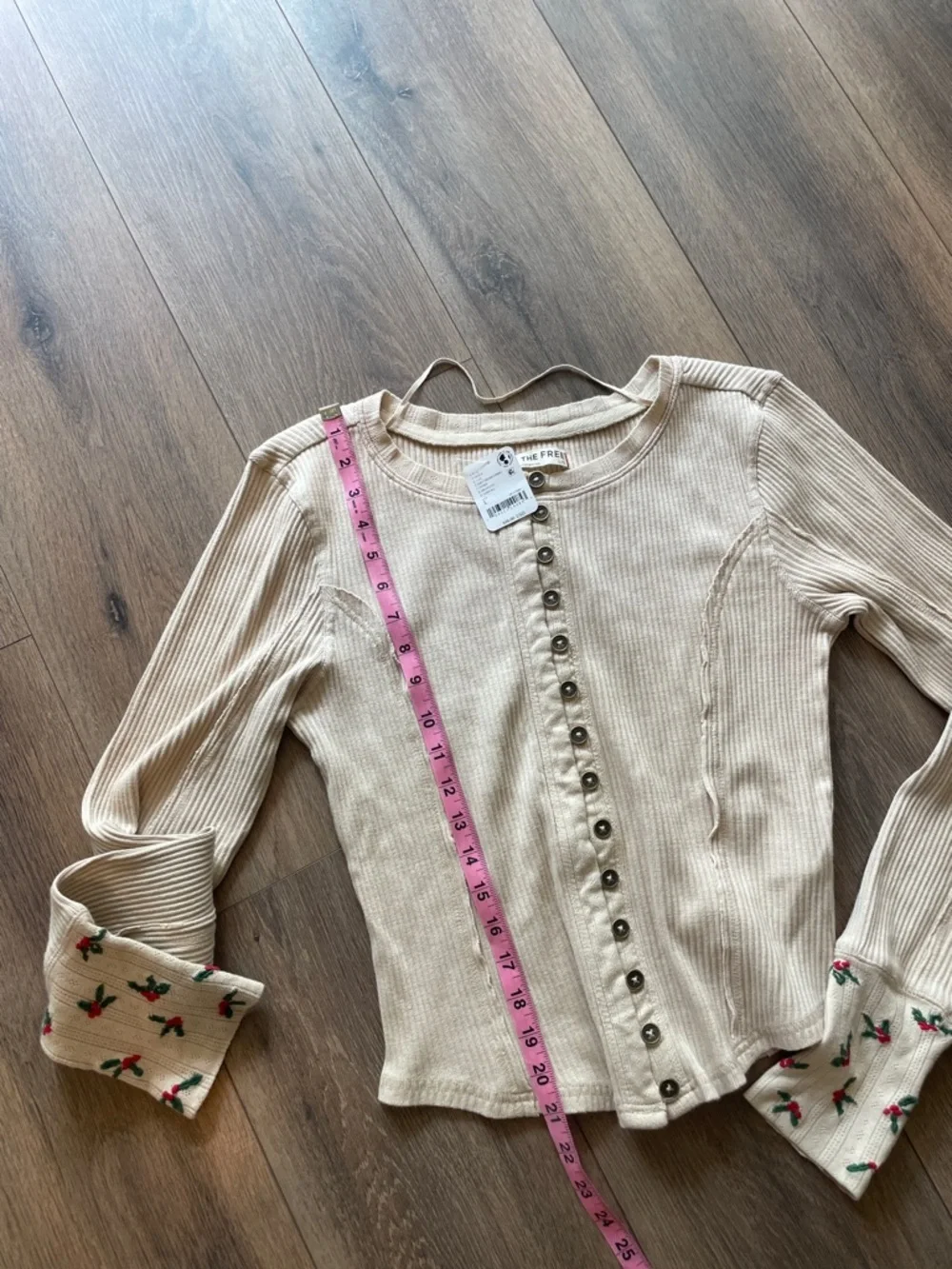 Free People Daria Cuff Cardi- Size Large